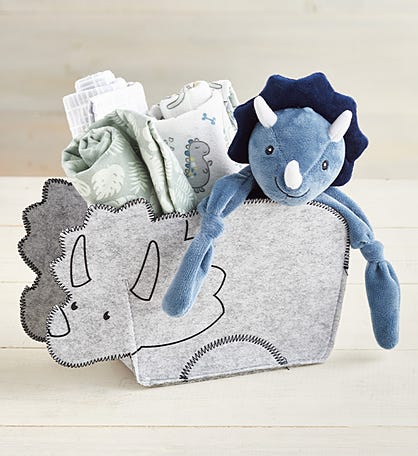 Welcome Baby Dino 5 Piece Shaped Gift Set